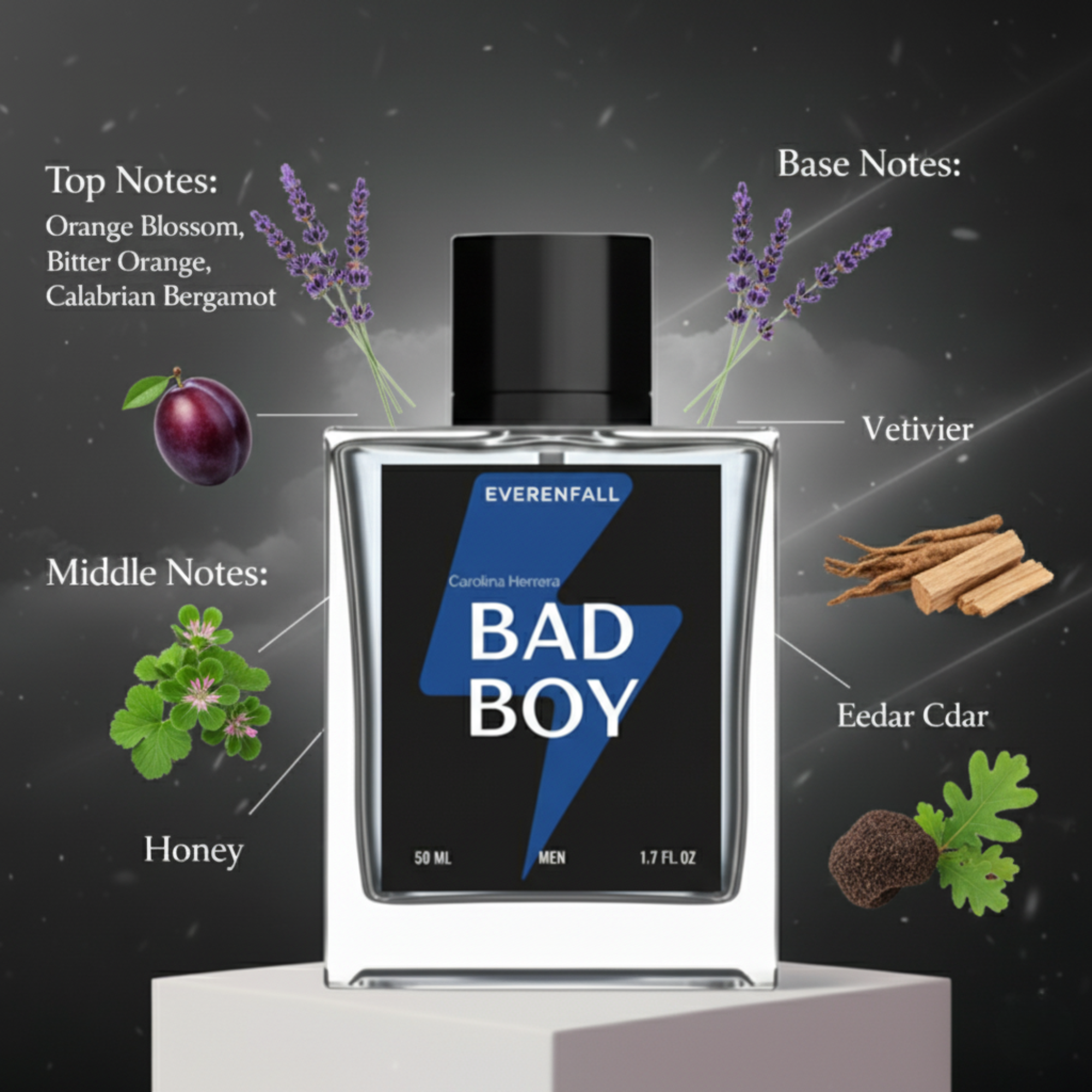 Carolina Herrera Bad Boy Eau de Toilette by Everenfall – 50ml (Men)