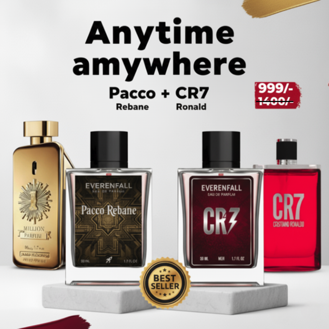 Pacco Rabane + CR7 Perfume Combo for Men – 50ml x 2 (Best Seller)