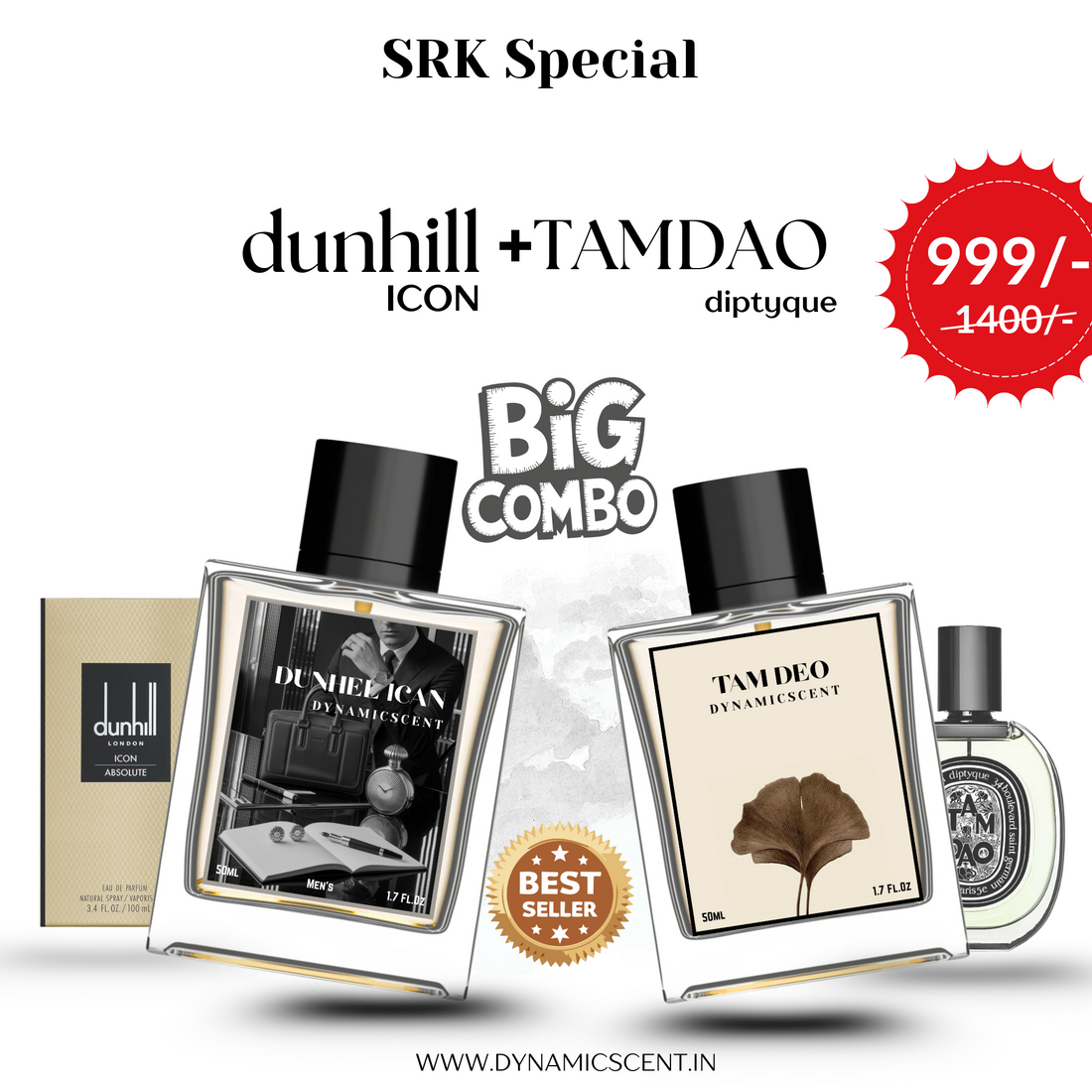 SRK Special Combo – Dunhill ICON + Tamdao Diptyque Inspired Perfumes (50ml Each)